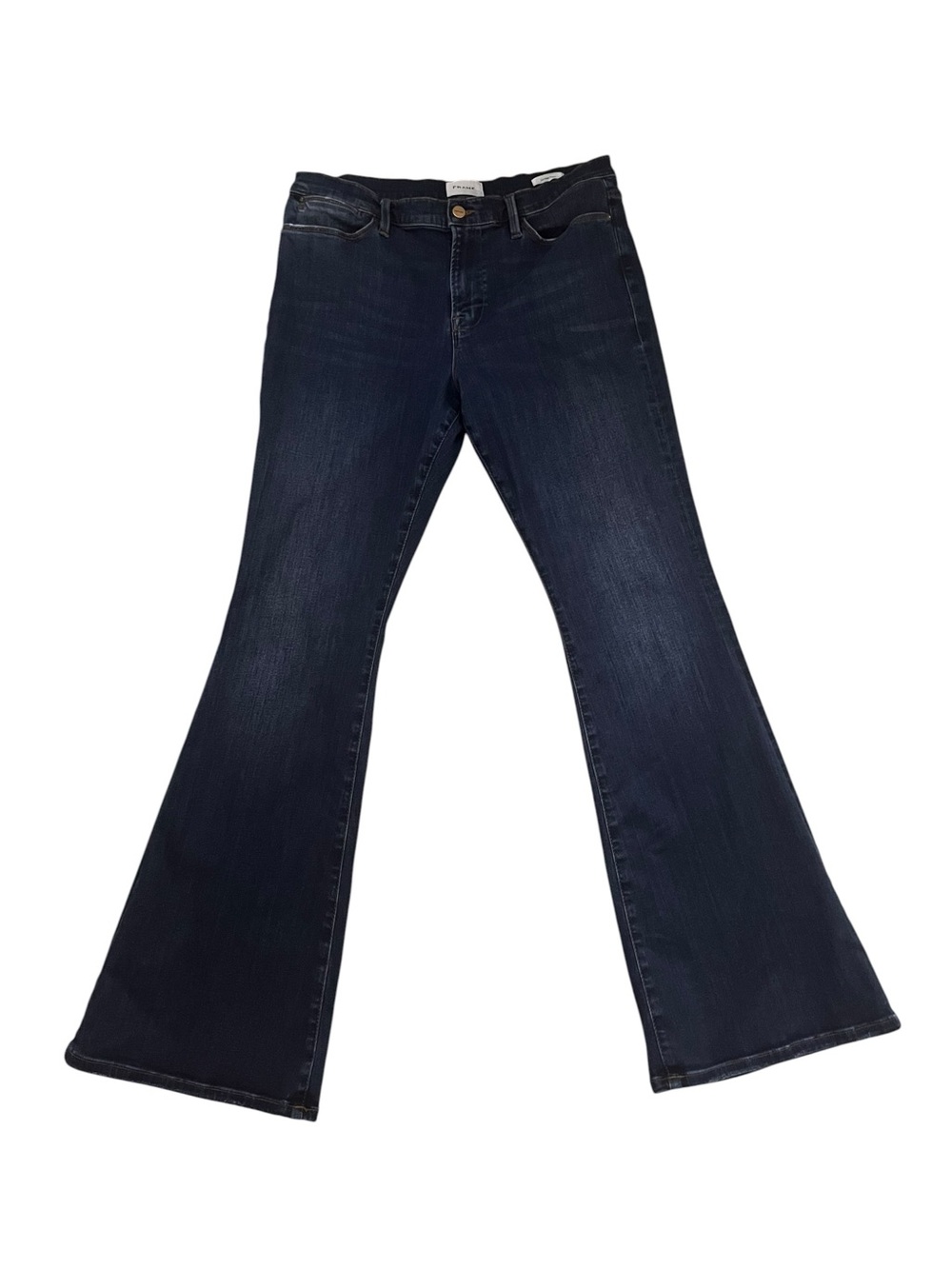 FRAME Le High Flare Jeans Womens 33 Dublin Dark Wash High Rise Stretch Boho Chic